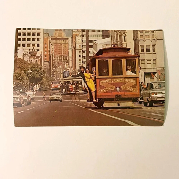 Vintage  San Francisco California Cable Cars Giant Post Card Dexter Press - Picture 1 of 12